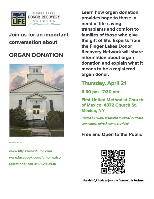 Organ Donation Methodist Church